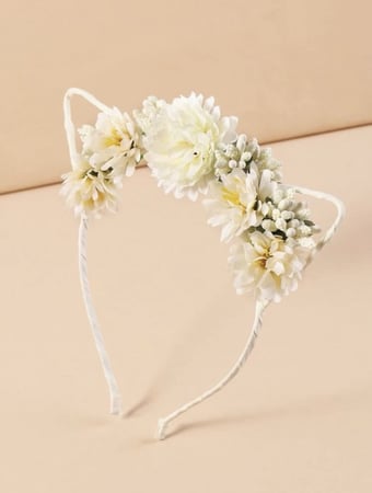 طوق ابيض بنات ورد