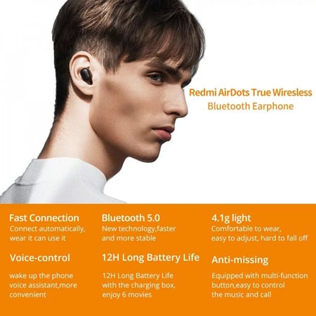 شاومي | الاصلي سماعة بلوتوث Xiaomi | Redmi AirDots 2 Bluetooth Earphone 5.0 Mi Earbuds Basic 2 TWSEJ061LS