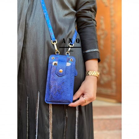 حاملة الجوال والبطاقات أزرق - متجر ANQ