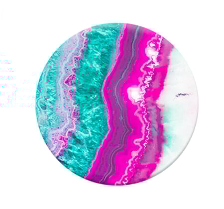= مسكة جوال بوب سوكيت Pink Teal Geode