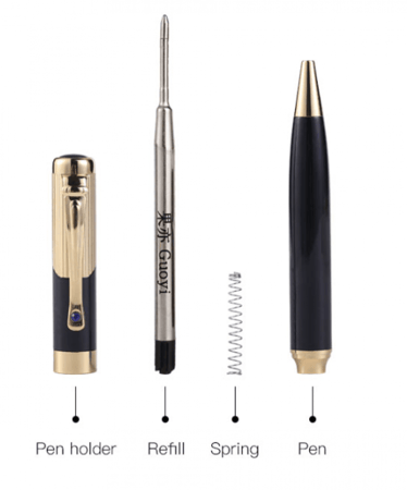 قلم للجنسين بالحبر الجاف مزين بأطراف ذهبية