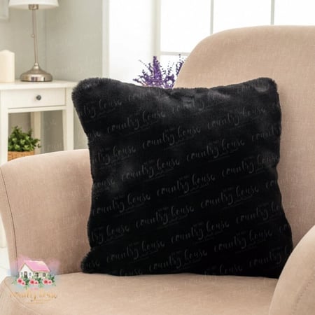 كوشن خدادية فرو ناعم أسود