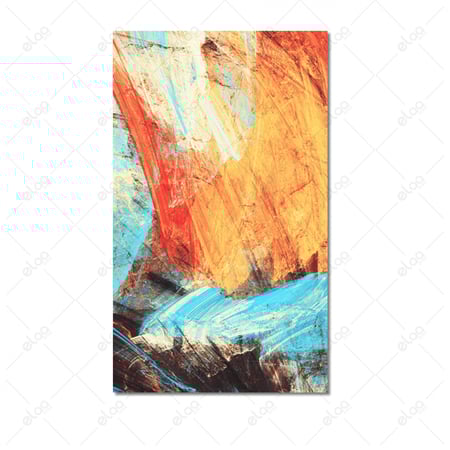 لوحات فن تجريدي باللون البرتقالي و الأحمر و الأزرق والأسود