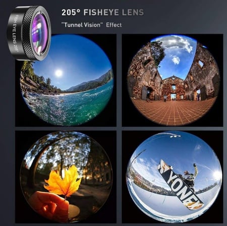 طقم عدسات للهواتف الذكية 6 في 1 ميكرسكوب تقريب 22 مرة