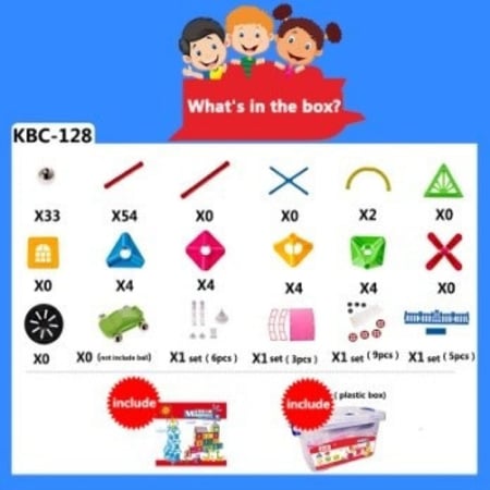 بناء وتركيب المغناطيس - 128 قطعة