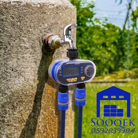 تايمر ديجيتال لتوقيت الري + لي بطول 30 متر مع جميع  ملحقاته