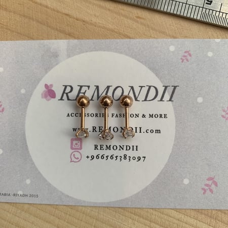 بيرسنق طبي كرستال ذهبي 16g