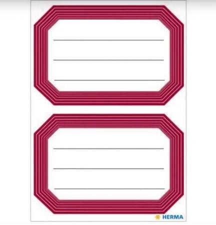 ستيكر , اتيكيت , 3 اوراق , لون احمر