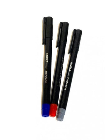 علبة اقلام حبر 25 قلم لون احمر 0.7mm هوزر المانيا