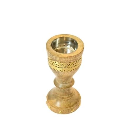 مبخرة خشبية هندية مزخرفة بالنحاس