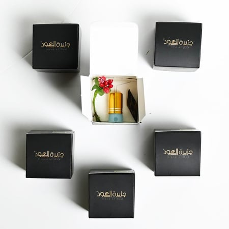 توزيعات بوكسات ( مسك + دقة عود تايقر ) ( 6 حبات - نصف درزن )