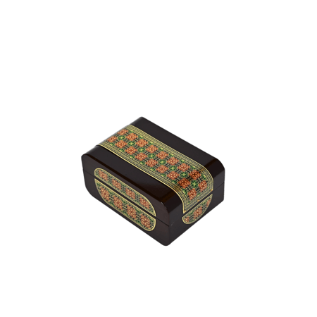 صندوق خشبي بتطريز عصري - بني