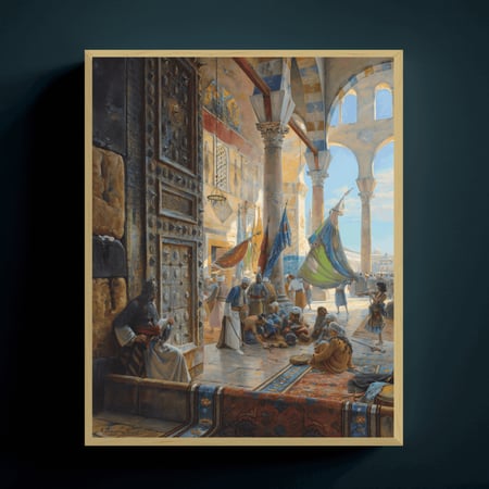 لوحة ساحة الجامع الأموي