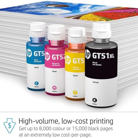 حبر طابعة HP الأصلي السماوي الموفر لطباعة 8000 صفحة ملونة.