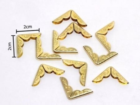 مجموعة 50 قطعة زوايا ذهبية فاخرة لمستلزمات الطباعة والهدايا