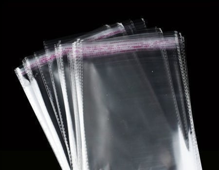 كيس لاصق شفاف مقاس 14 في 8 سم لتغليف التوزيعات والاكسسوارات بوضوح عالي