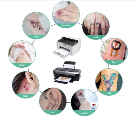 تاتو مؤقت ذهبي لطابعات الليزر عدد 5 ورق