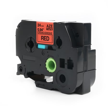 AZE-S451 ليبل برذر صيني مقاس 24 ملي طباعة اللون اسود على احمر