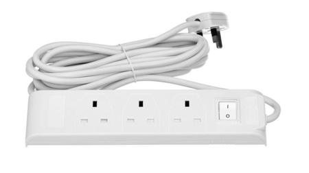 توصيلة كهرباء 3 منافذ مع سلك 5 متر – هوم بست