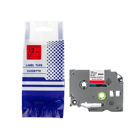 TZC-S431 ليبل براذر صيني مقاس 12 ملي طباعة اللون اسود على احمر