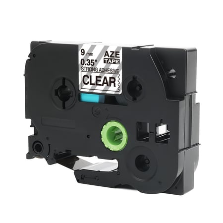 ليبل براذر صيني مقاس 9 ملي TZC-S121 طباعة اللون اسود على شفاف