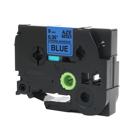 TZC-S521 ليبل براذر صيني مقاس 9 ملي طباعة اللون اسود على ازرق