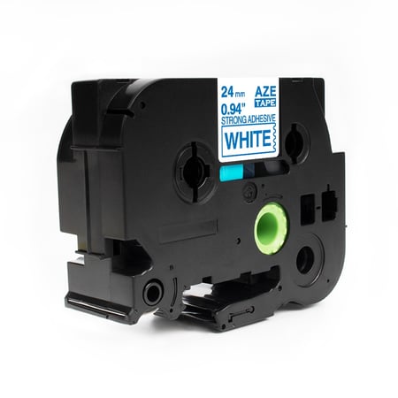 AZE-S253 ليبل برذر صيني مقاس 24 ملي طباعة اللون ازرق على ابيض