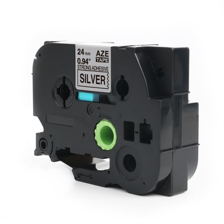 AZE-S951 ليبل برذر صيني مقاس 24 ملي طباعة اللون اسود على فضي