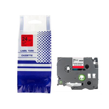 TZC-S451 ليبل براذر صيني مقاس 24 ملي طباعة اللون اسود على احمر