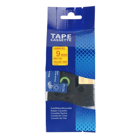 TZC-622 ليبل براذر صيني مقاس 9 ملي طباعة اللون احمر على اصفر