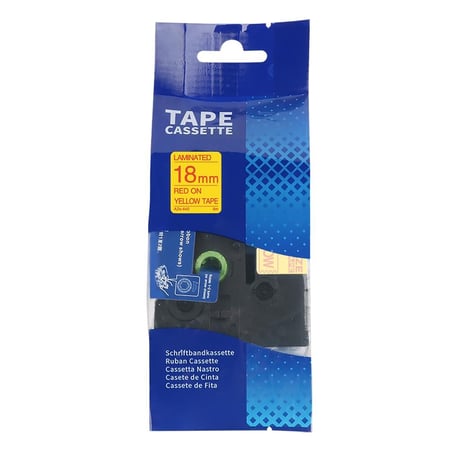 TZC-642 ليبل براذر صيني مقاس 18 ملي طباعة اللون احمر على اصفر