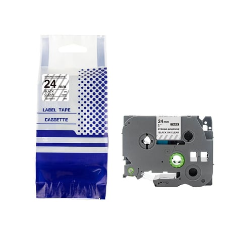 TZC-S151 ليبل براذر صيني مقاس 24 ملي طباعة اللون اسود على شفاف