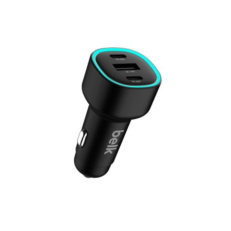 شاحن سيارة بيلك 60 واط بمنفذين Type-C ومنفذ USB – موديل BL-210