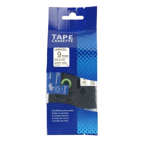 TZC-224 ليبل براذر صيني مقاس 9 ملي طباعة اللون ذهبي على ابيض