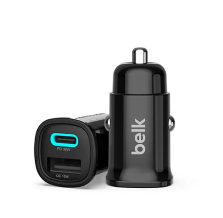 شاحن سيارة بيلك BL-209 بقوة 30 واط بمخرجين شحن