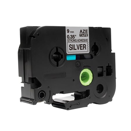 TZC-S921 ليبل براذر صيني مقاس 9 ملي طباعة اللون اسود على فضي