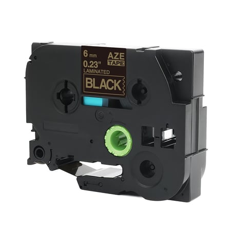 TZC-314 ليبل ذهبي على اسود مقاس 6mm