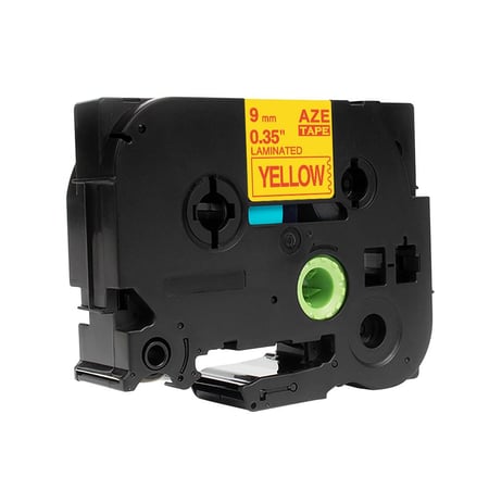 TZC-622 ليبل براذر صيني مقاس 9 ملي طباعة اللون احمر على اصفر