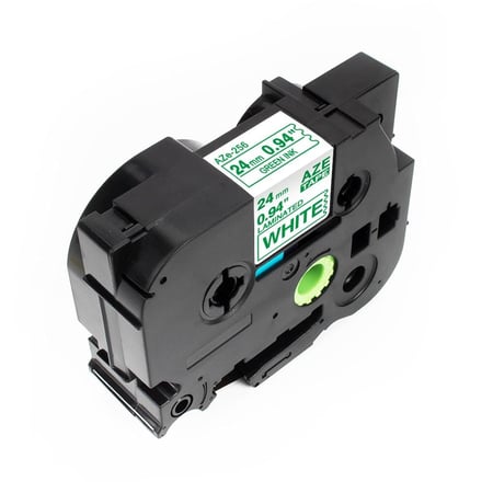 TZC-256 ليبل براذر صيني مقاس 24 ملي طباعة اللون اخضر على ابيض