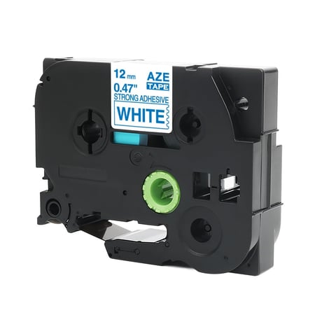 TZC-233 ليبل براذر صيني مقاس 12 ملي طباعة اللون ازرق على ابيض