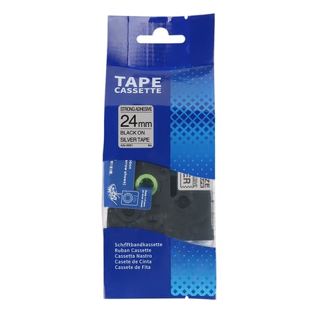 AZE-S951 ليبل برذر صيني مقاس 24 ملي طباعة اللون اسود على فضي