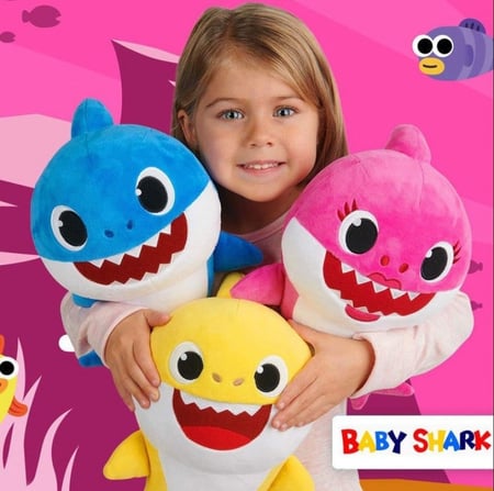 دمية بيبي شارك الزرقاء! بحجم 30 سم