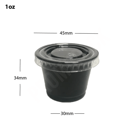 علبة صوص 1 اونص بلاستيك اسود غطا شفاف كرتون 2000 حبه