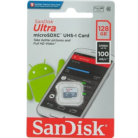 بطاقة ذاكرة 128 جيجا سانديسك ألترا ميكرو بسرعة 100ميجا بالثانيه San Disk