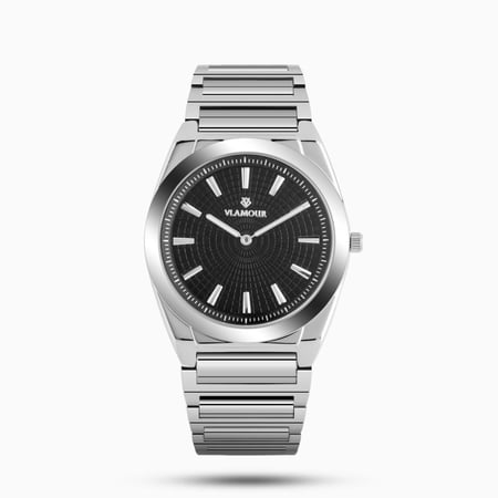 ساعة رجالية بسير ستيل بلون فضي