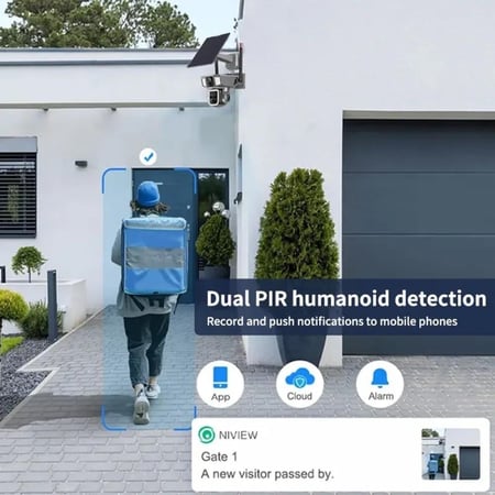 كاميرا مراقبة بالطاقة الشمسية- عدستين