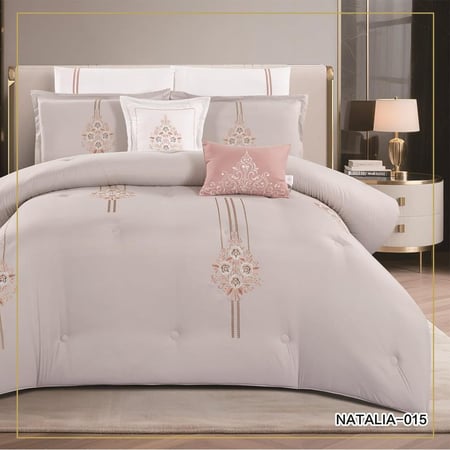 مفرش NATALIA- المزدوج فخامة التطريز وأناقة التفاصيل