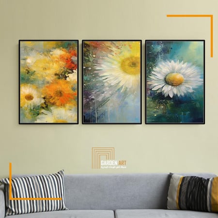 لــوحات ثلاثية - وزهرة عباد الشمس