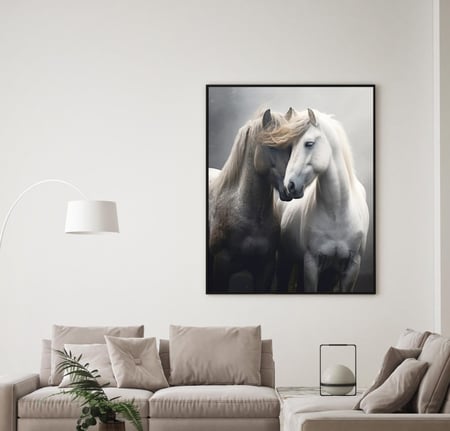 خيل ابيض وخيل رمادي