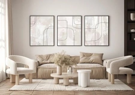 لوحة ثلاثية فن تجريدى